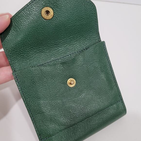 Il BISONTE Compact Bill Card Wallet Green Bifold Geniue Leather Made in Italy - Picture 11 of 14